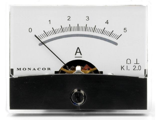 Monacor PM-2/5A - Miernik panelowy z ruchomą cewką, 5A