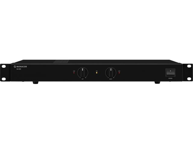 Monacor SA-200 - Uniwersalny wzmacniacz stereo, 100W&ltsub&gtRMS&lt/sub&gt