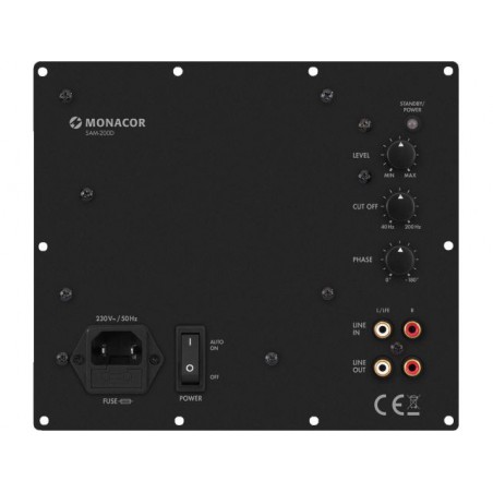 Monacor SAM-200D - Aktywny, cyfrowy moduł subwoofera, 200W&ltsub&gtRMS&lt/sub&gt przy 4Ω