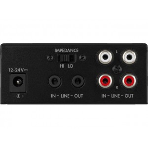 Monacor SLA-35 - Wzmacniacz stereo dopasowujący poziom i impedancję