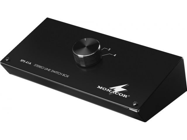 Monacor SPS-41A - Przełącznik sygnału liniowego stereo Monacor SPS-41A - Przełącznik sygnału liniowego stereo