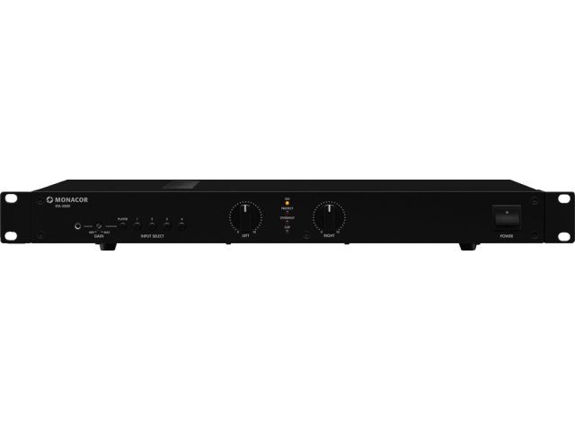 Monacor STA-200D - Cyfrowy (klasa D) wzmacniacz stereo PA, 250W&ltsub&gtRMS&lt/sub&gt