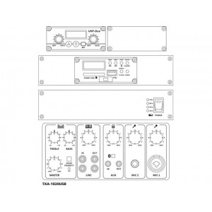 Monacor TXA-1020USB - Przenośne systemy wzmacniające dużej mocy