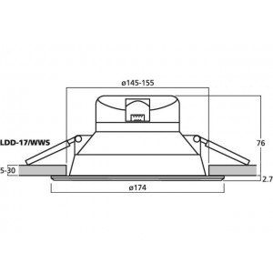 Monacor LDD-17/WWS - Lampka diodowa, 17W, 1280 lm