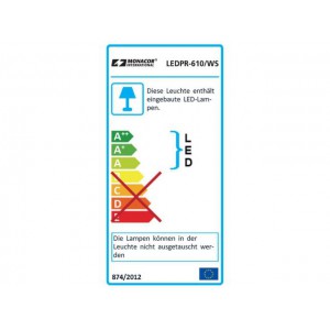 Monacor LEDPR-610/WS - Panel diodowy, 50W, 4800 lm, emisja światła w górę i w dół