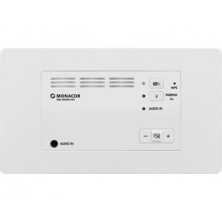 Monacor IWA-50WIFI/WS - Wzmacniacz HiFi do systemów multi-room, Wi-Fi, Bluetooth