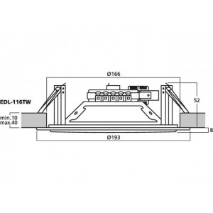 Monacor EDL-116TW - Głośnik sufitowy PA, 100V