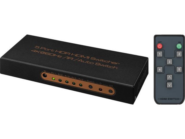 Monacor HDMS-5014K - 5-kanałowy przełącznik HDMI™