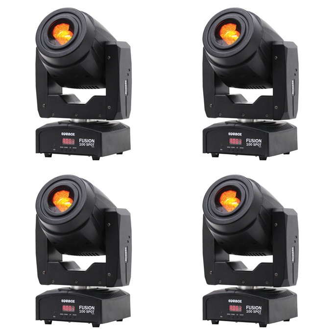 Lighting Center 4x Fusion 100 Spot MKII - zestaw głowic ruchomych typu spot