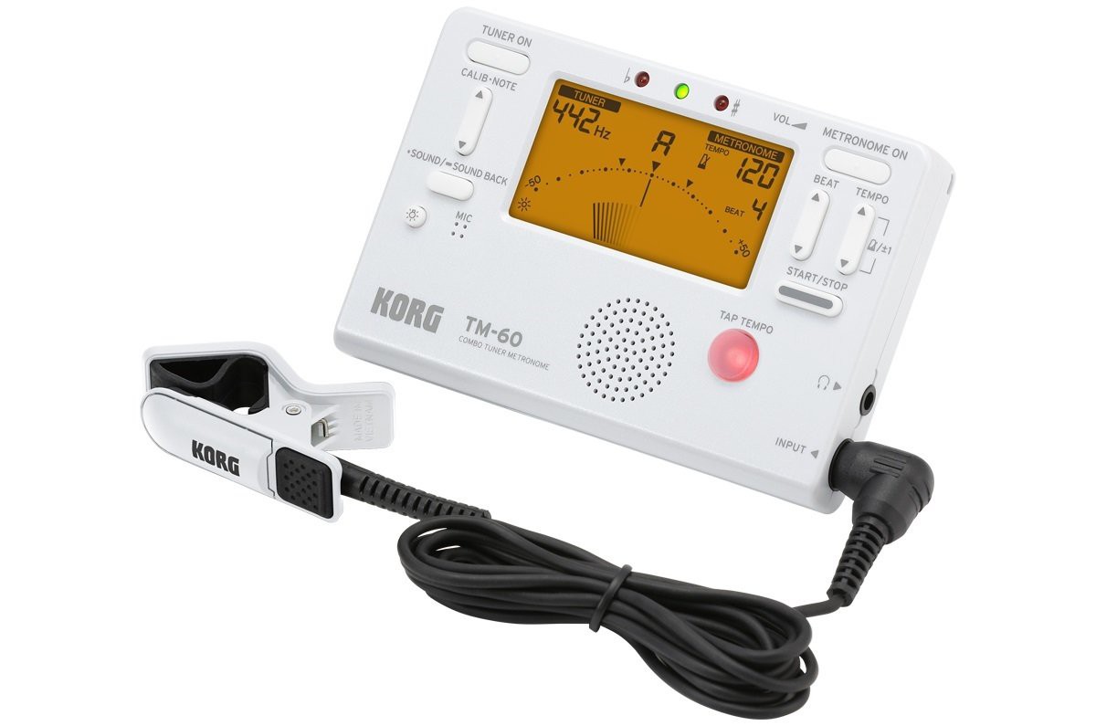 KORG TM60C WH - TUNER/METRONOM + MIKROFON KONTAKTOWY