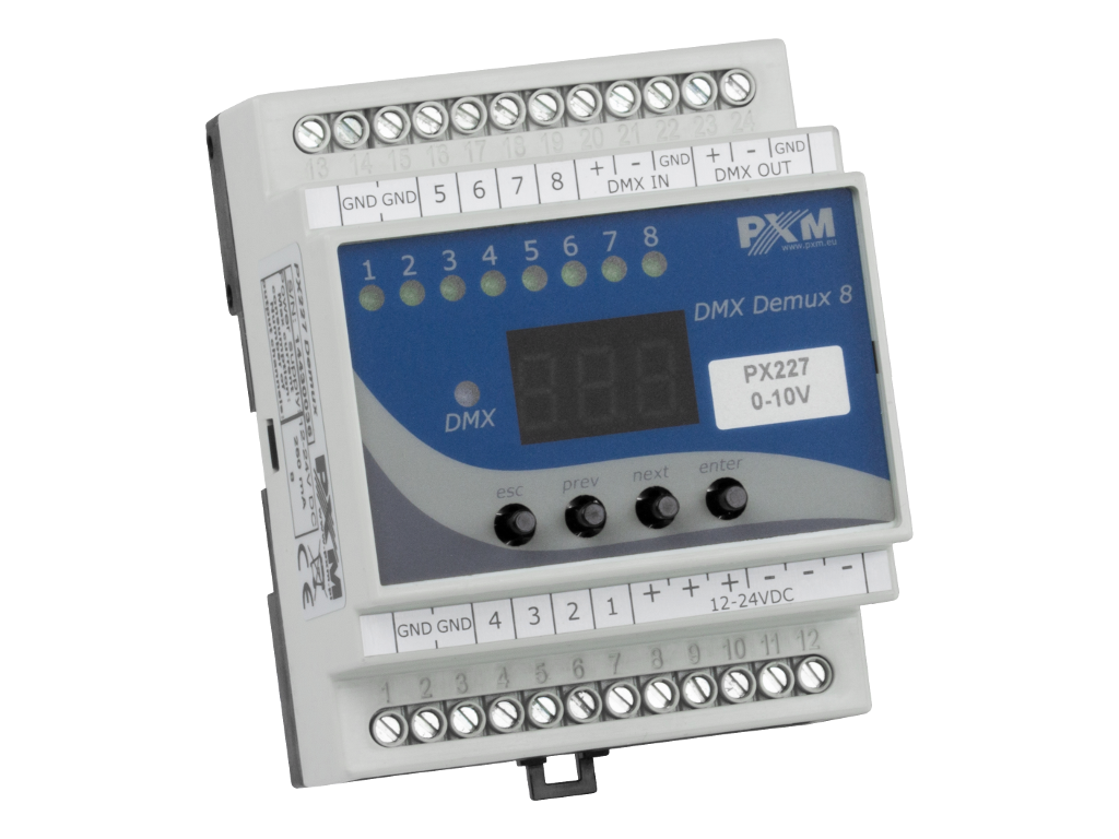 PXM PX227 DMX/0-10V Interface - konwerter sygnału DMX na analogowy