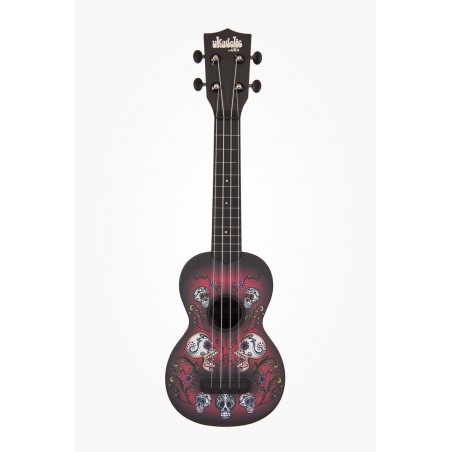 KALA Ukadelic KA-SU-SKULLS - Sugar Skulls Soprano Ukulele, with Tote Bag