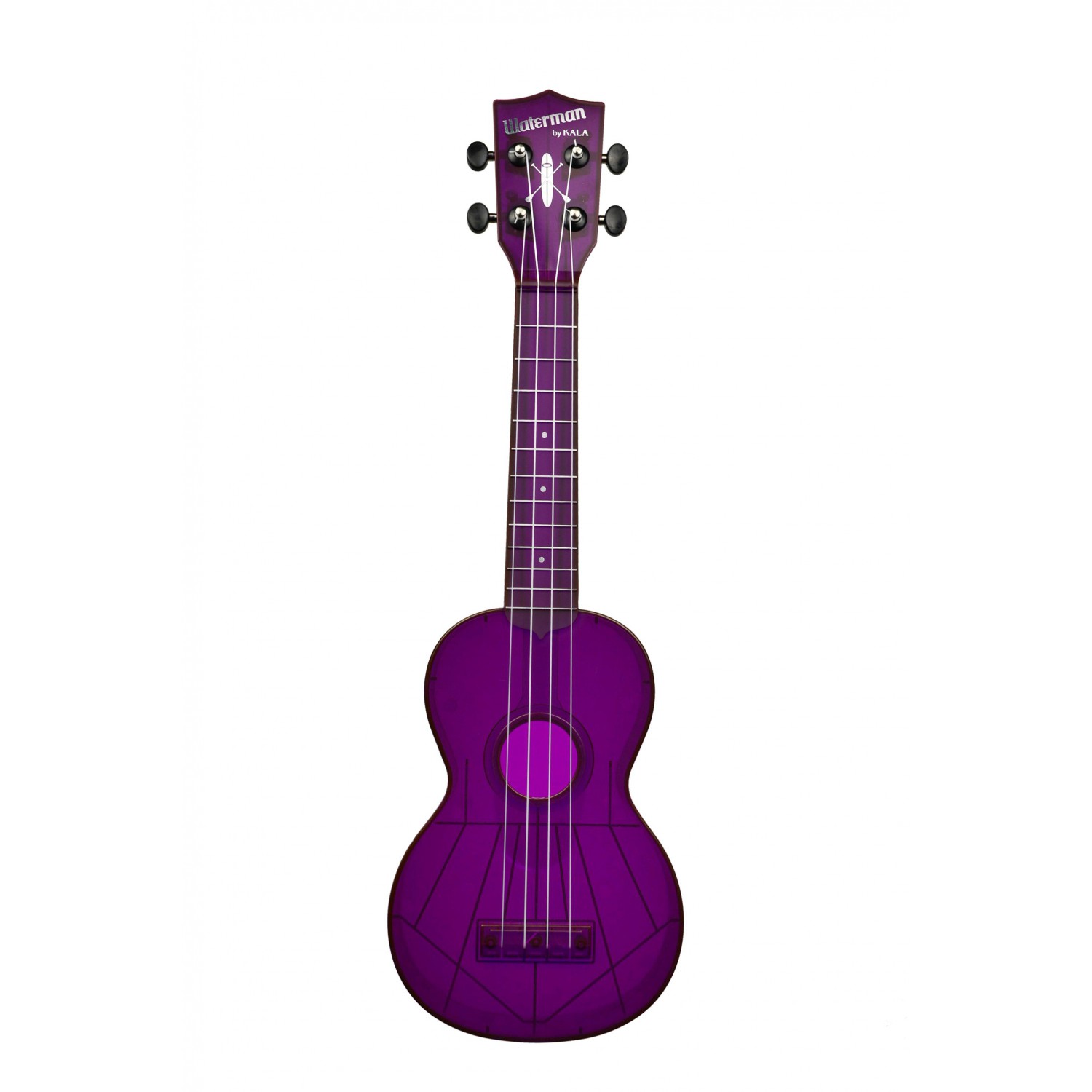 KALA Waterman KA-SWF-PL - Fluorescent Purple Grape Soprano Ukulele, with Tote Bag