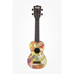 KALA Ukadelic KA-SU-PEACE - Peace Love Soprano Ukulele, with Tote Bag