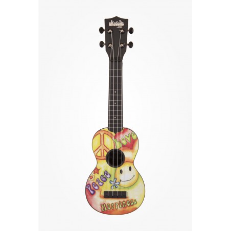 KALA Ukadelic KA-SU-PEACE - Peace Love Soprano Ukulele, with Tote Bag