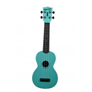 KALA Waterman KA-SWG-BL - Glow-in-the-Dark Aqua Matte Soprano Ukulele, with Tote Bag