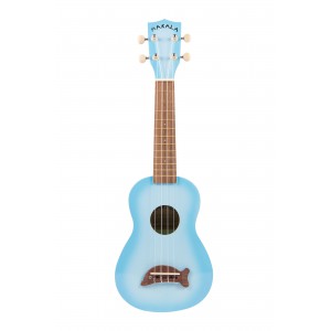 Makala Dolphin MK-SD-LBLBURST - Light Blue Burst Soprano Dolphin Ukulele, with Tote Bag