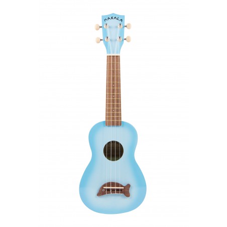 Makala Dolphin MK-SD-LBLBURST - Light Blue Burst Soprano Dolphin Ukulele, with Tote Bag