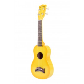Makala Dolphin MK-SD-YLBURST - Yellow Burst Soprano Dolphin Ukulele, with Tote Bag