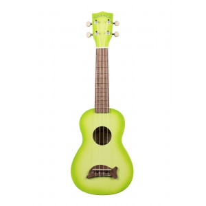 Makala Dolphin MK-SD-GRNBURST - Green Apple Burst Soprano Dolphin Ukulele, with Tote Bag