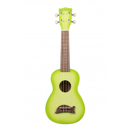 Makala Dolphin MK-SD-GRNBURST - Green Apple Burst Soprano Dolphin Ukulele, with Tote Bag