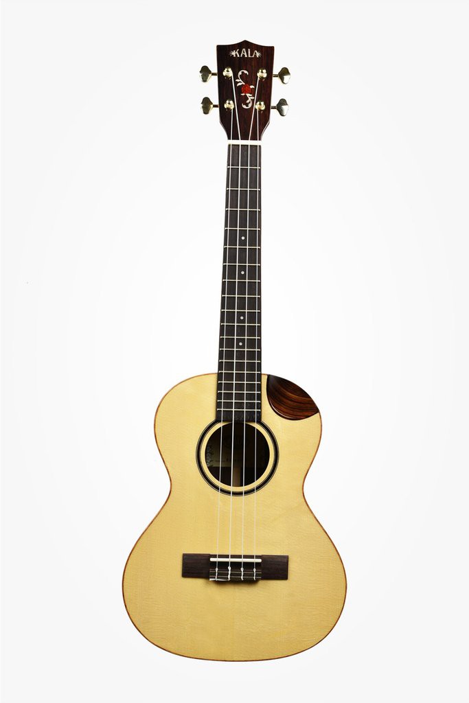 KALA KA-SPT-SC - Solid Spruce Scallop Tenor Ukulele, with Scallop Cutaway with Case (UC-T)