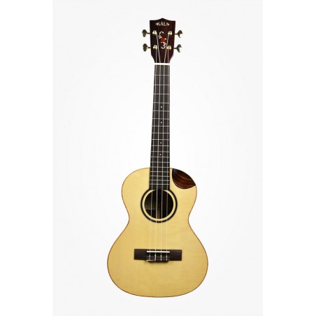 KALA KA-SPT-SC - Solid Spruce Scallop Tenor Ukulele, with Scallop Cutaway with Case (UC-T)