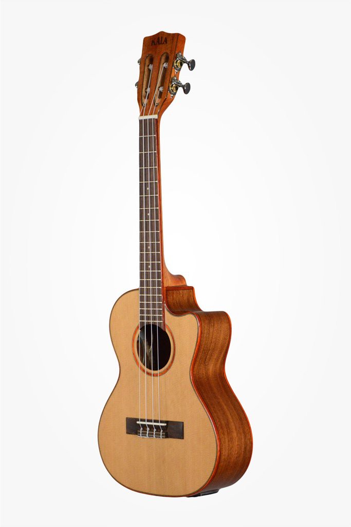 KALA KA-ATP-CTG-CE - Solid Cedar Acacia Tenor Ukulele with Cut-Away, EQ and Case (UC-T)