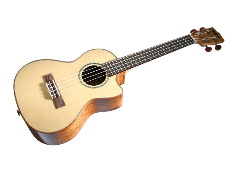 KALA KA-FMTG-CE - Solid Spruce Flame Maple Tenor Ukulele, with EQ, Cutaway & Case (UC-T)