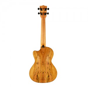 KALA KA-SSTU-SMT-CE - Solid Spruce Spalted Maple Travel Tenor Ukulele, with Cutaway, EQ & Bag