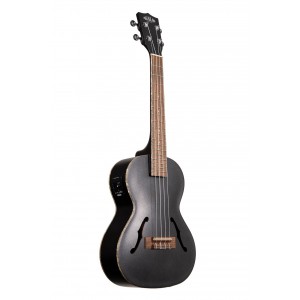 KALA KA-JTE MTB - Metallic Black Archtop Tenor Ukulele, with EQ & Case (UC-T)