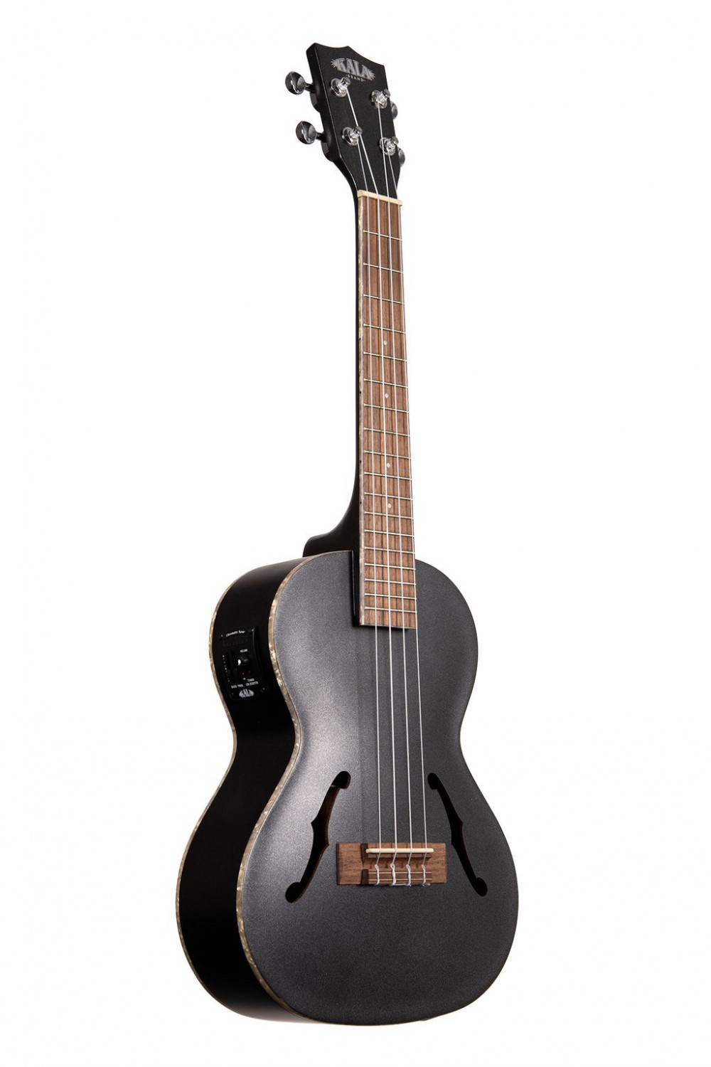 KALA KA-JTE MTB - Metallic Black Archtop Tenor Ukulele, with EQ & Case (UC-T)