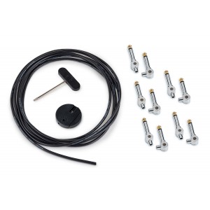 RockBoard PatchWorks Solderless Patch Cable Set - 3 m / 9.8 ft. Cable + 10 Plugs - Chrome