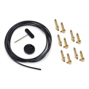 RockBoard PatchWorks Solderless Patch Cable Set - 3 m / 9.8 ft. Cable + 10 Plugs - Gold