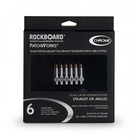 RockBoard PatchWorks Solderless Plugs, 6 pcs. - Chrome