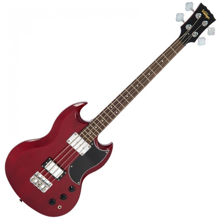 Vintage VS4CR - Bass Guitar Cherry Red