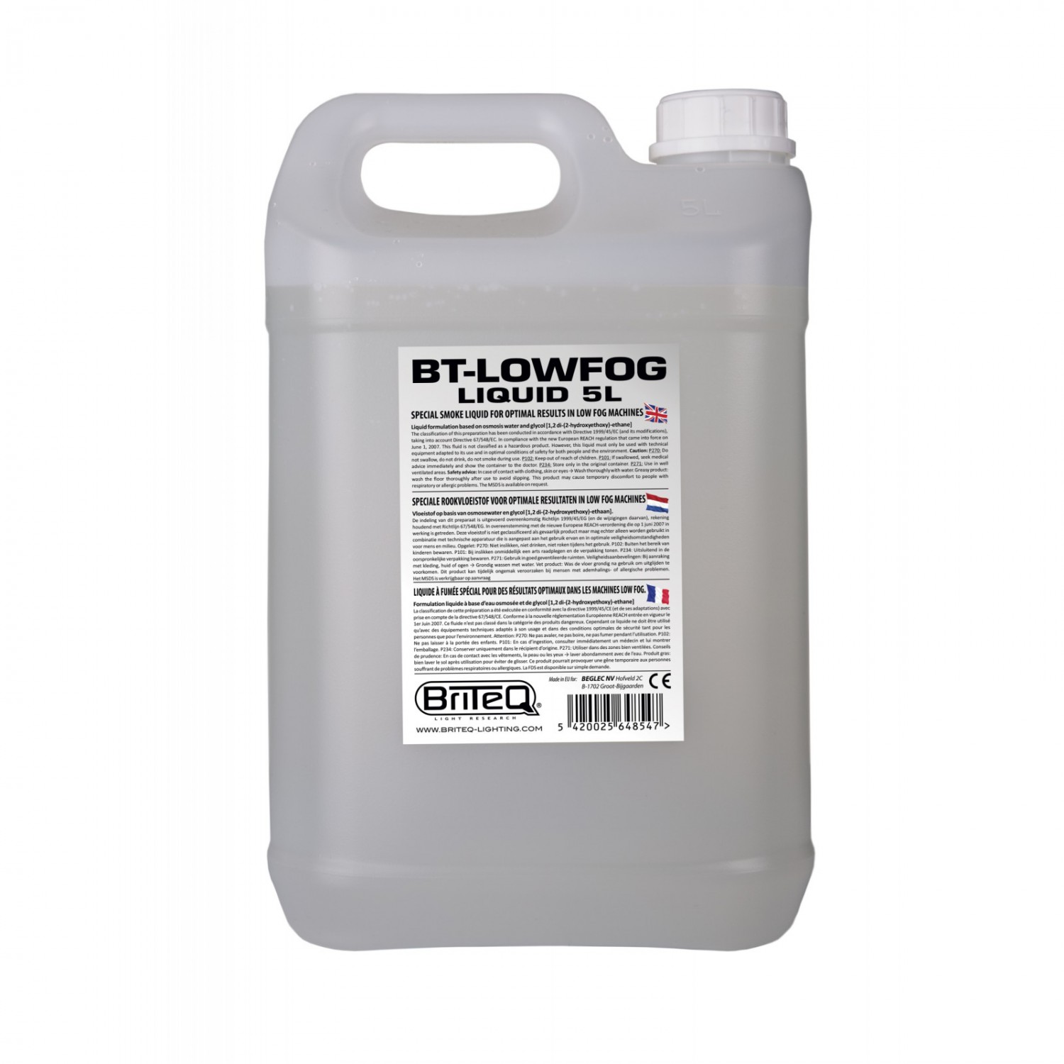 Briteq BT-LOWFOG LIQUID 5L - płyn do wytwornicy dymu ciężkiego